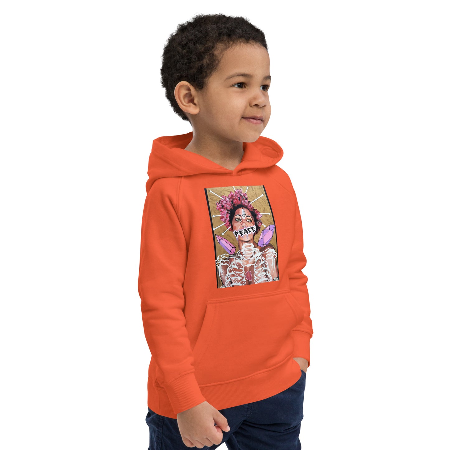 Öko-Kapuzenpullover für Kinder Peace