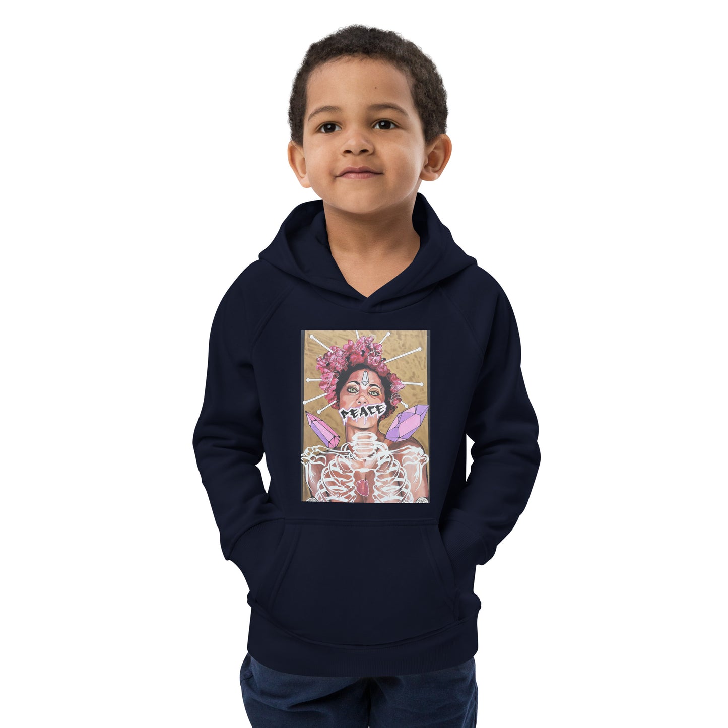 Öko-Kapuzenpullover für Kinder Peace