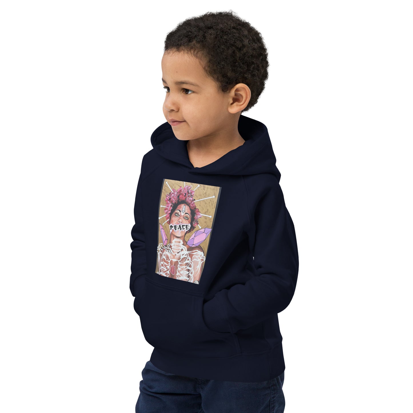 Öko-Kapuzenpullover für Kinder Peace