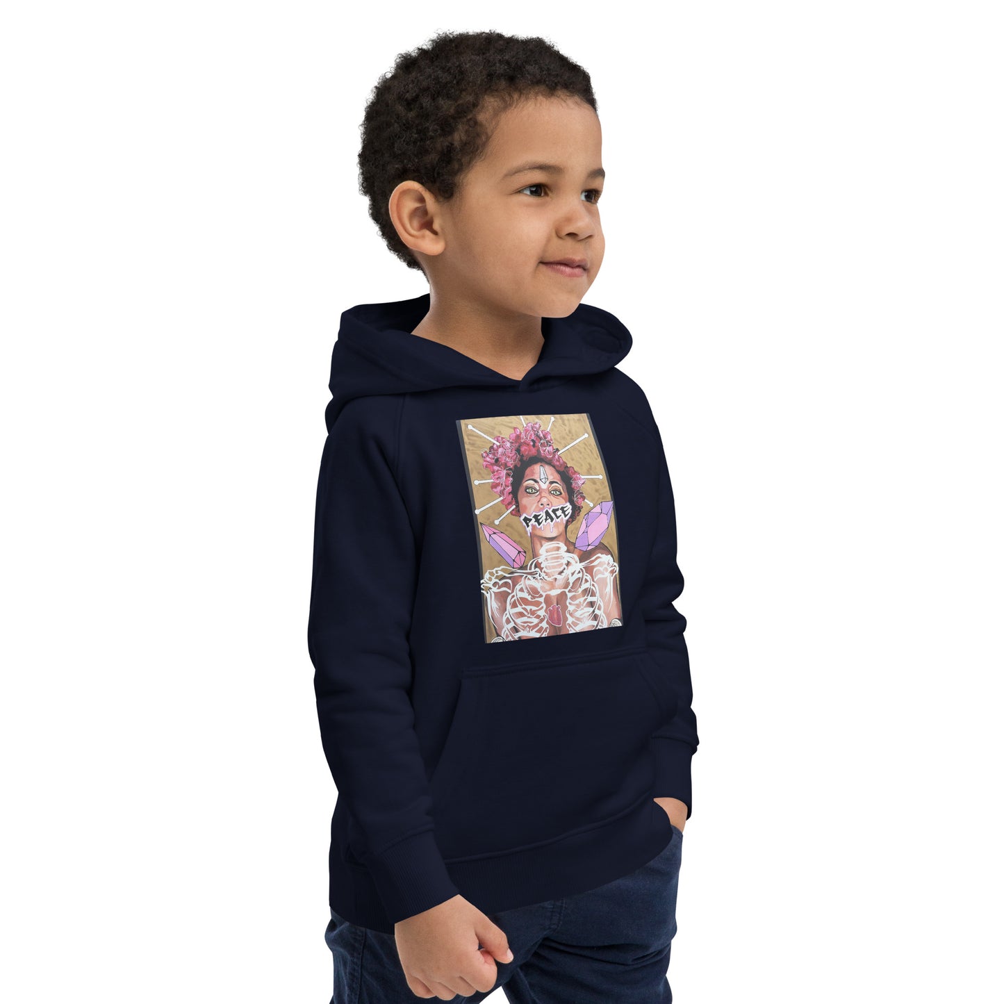 Öko-Kapuzenpullover für Kinder Peace