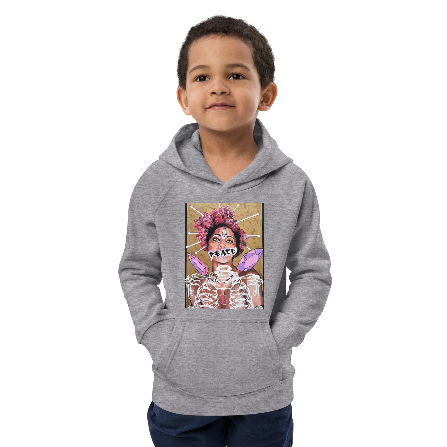 Öko-Kapuzenpullover für Kinder Peace