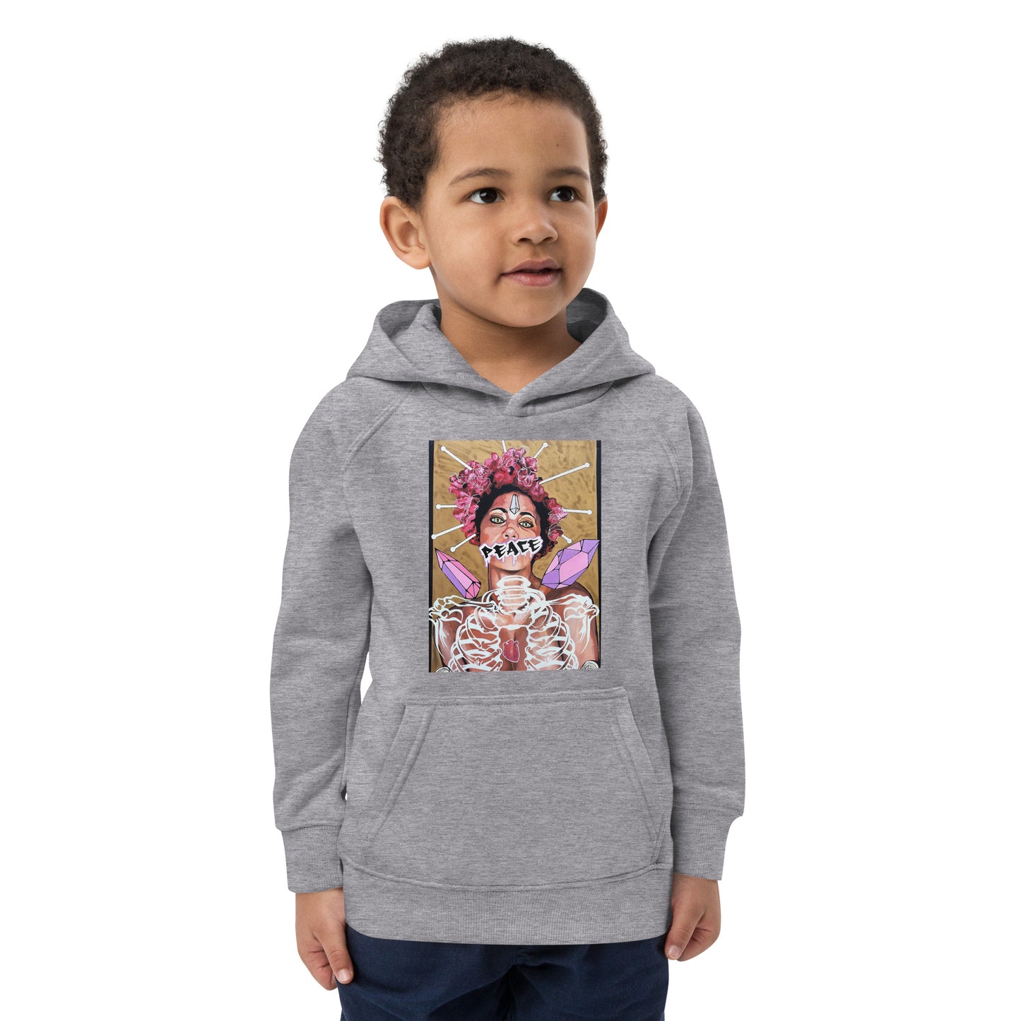 Öko-Kapuzenpullover für Kinder Peace
