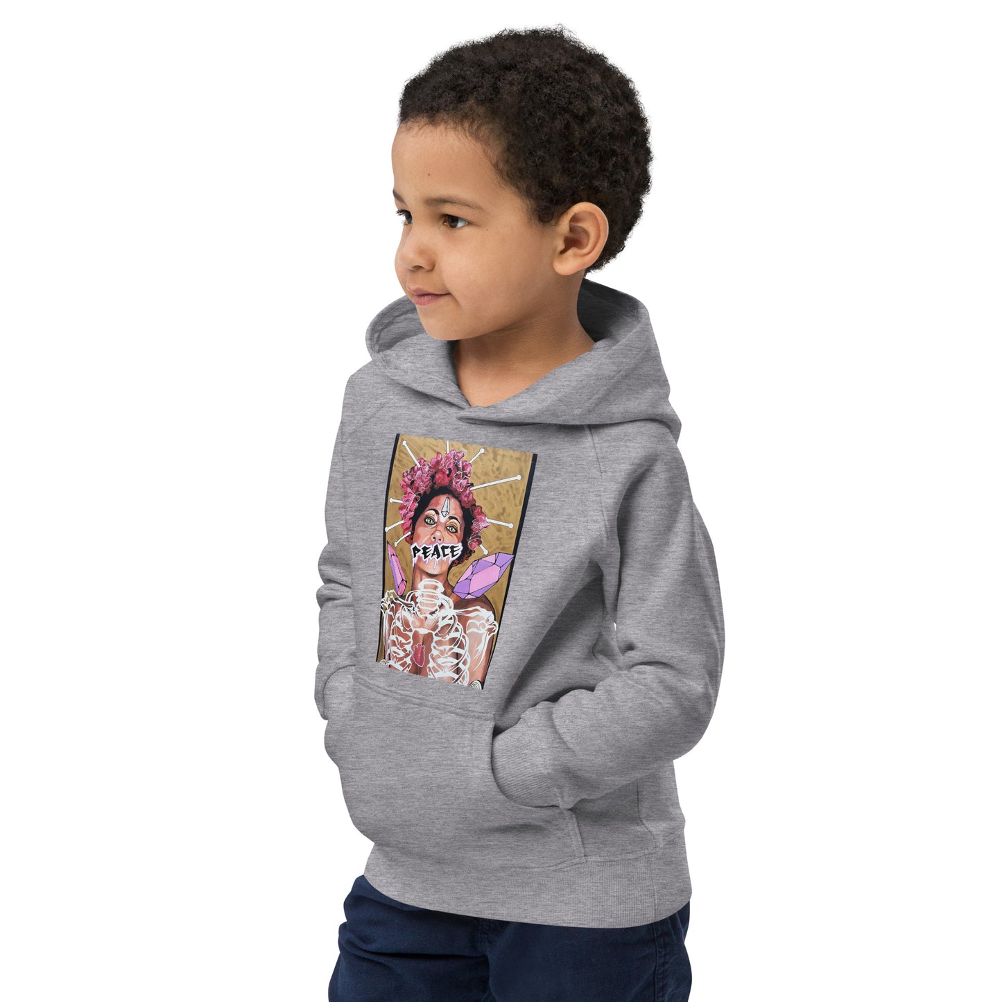 Öko-Kapuzenpullover für Kinder Peace