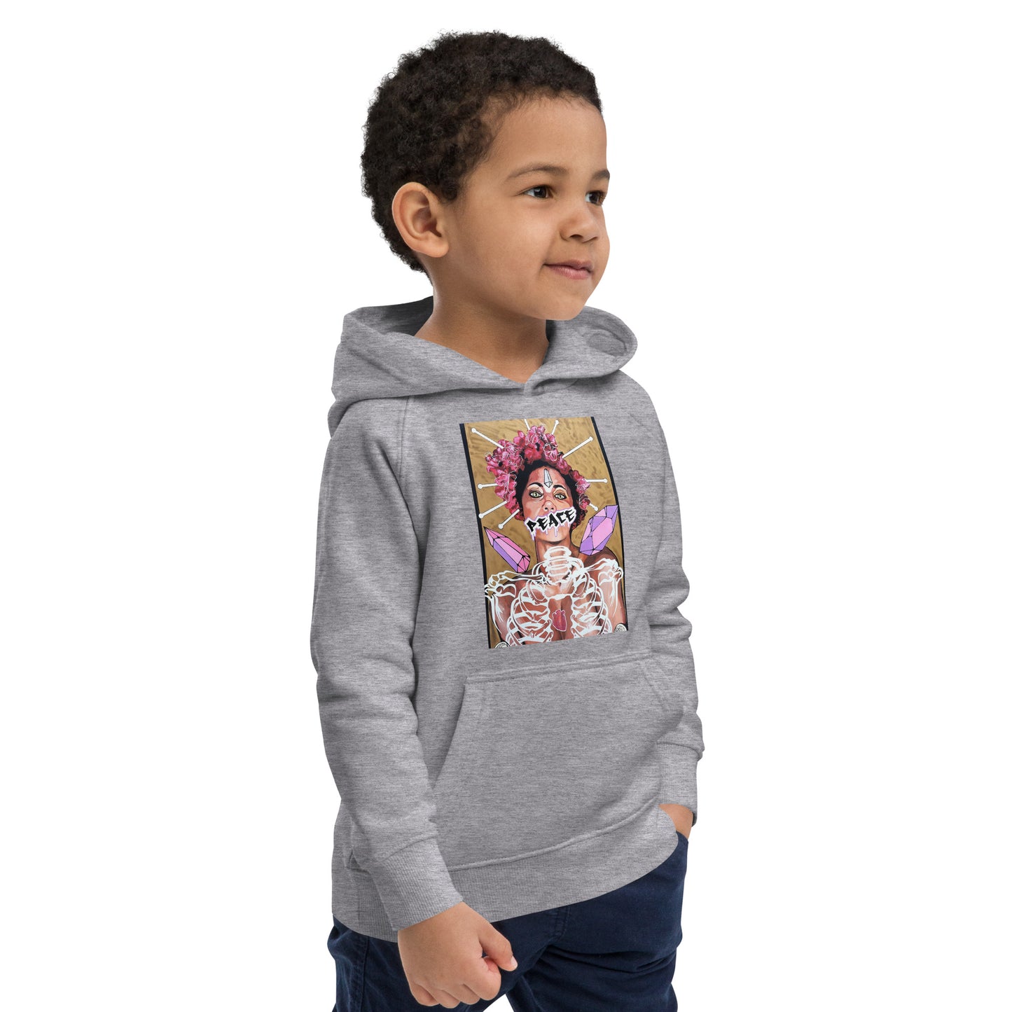 Öko-Kapuzenpullover für Kinder Peace