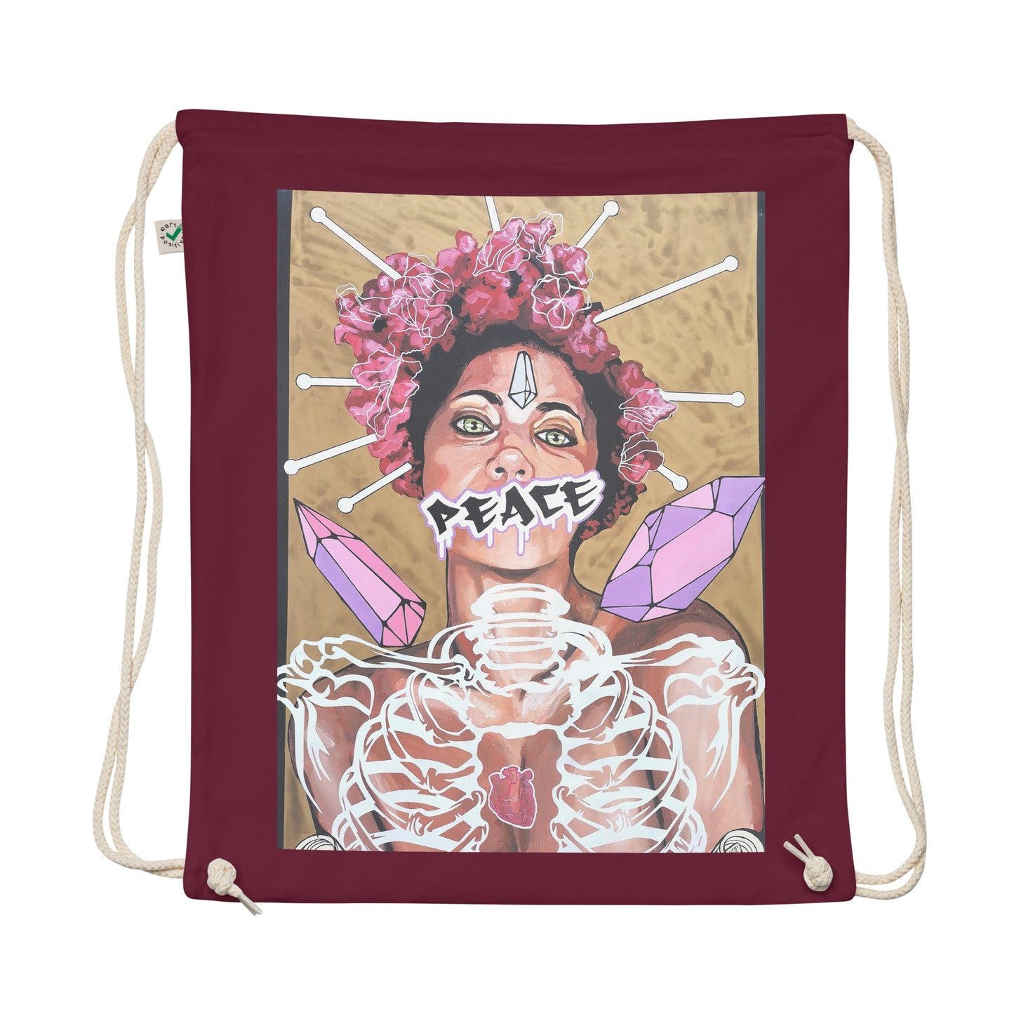 Turnbeutel aus Bio-Baumwolle Peace