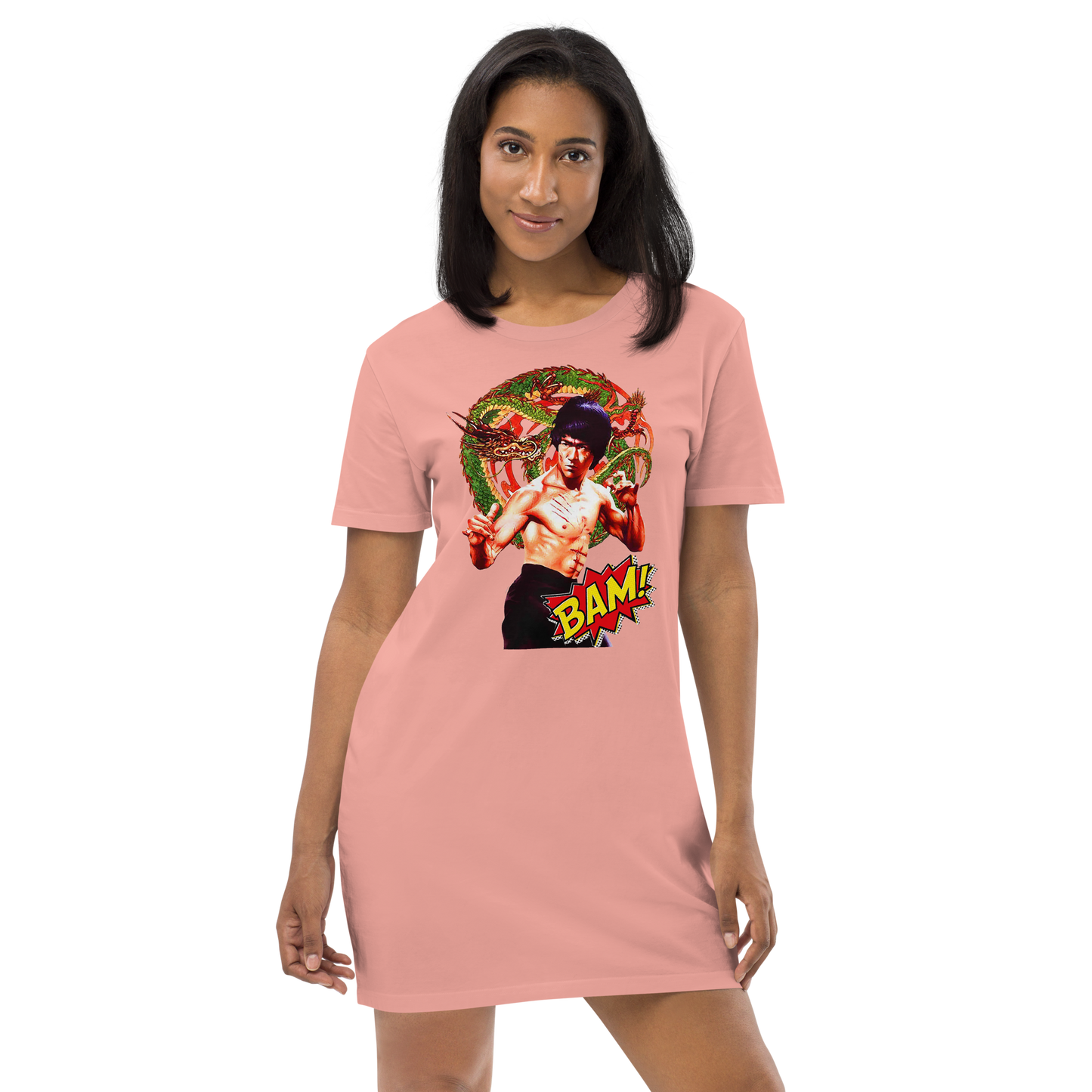 T-Shirt-Kleid aus organischer Baumwolle Bruce Lee