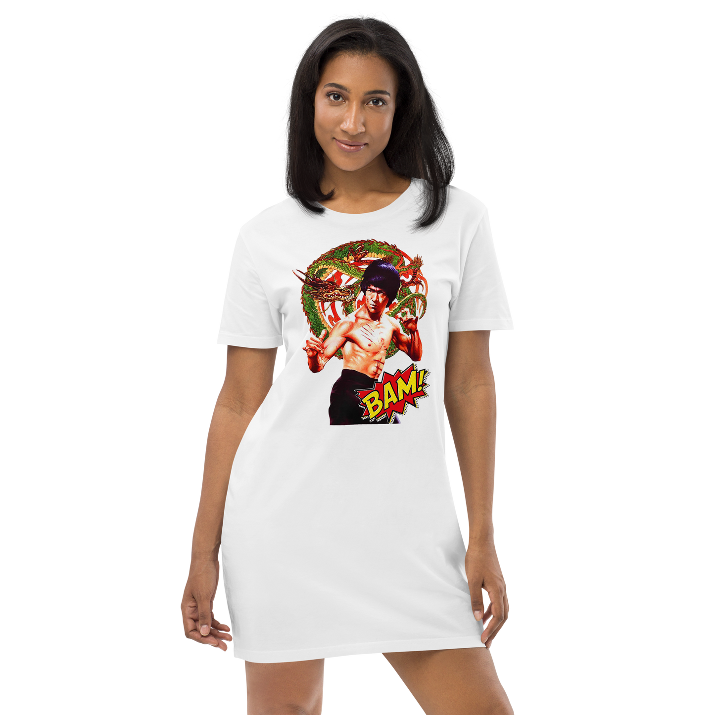 T-Shirt-Kleid aus organischer Baumwolle Bruce Lee