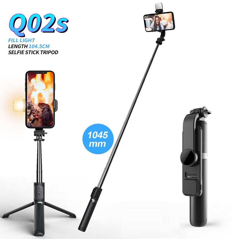 6 in 1 Wireless Bluetooth Selfie Stick faltbares Mini-Stativ mit Fülllicht-Shutter-Fernbedienung