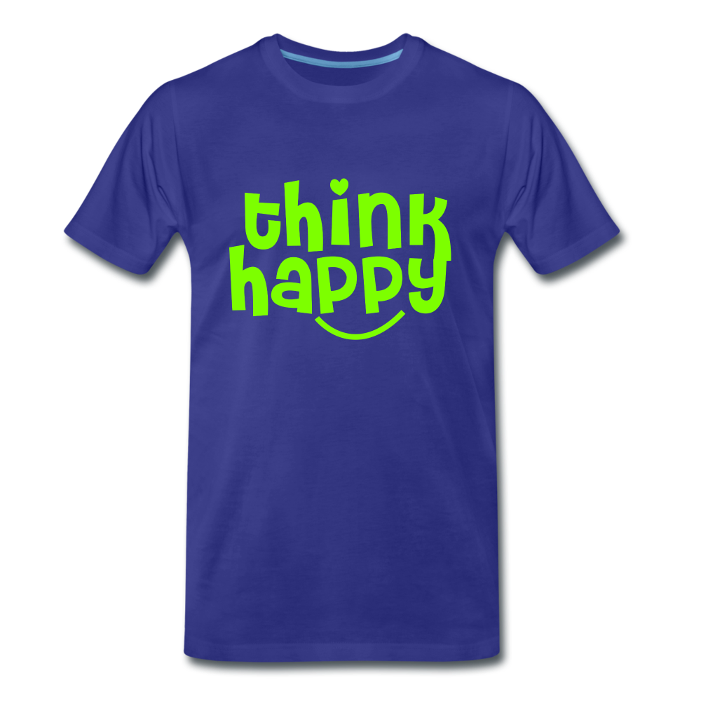 Männer Premium Bio T-Shirt think happy - Königsblau