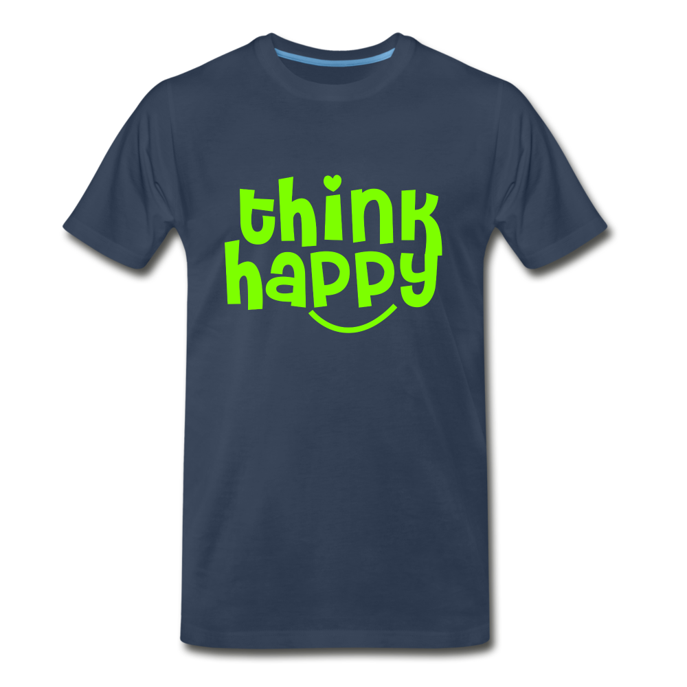 Männer Premium Bio T-Shirt think happy - Navy