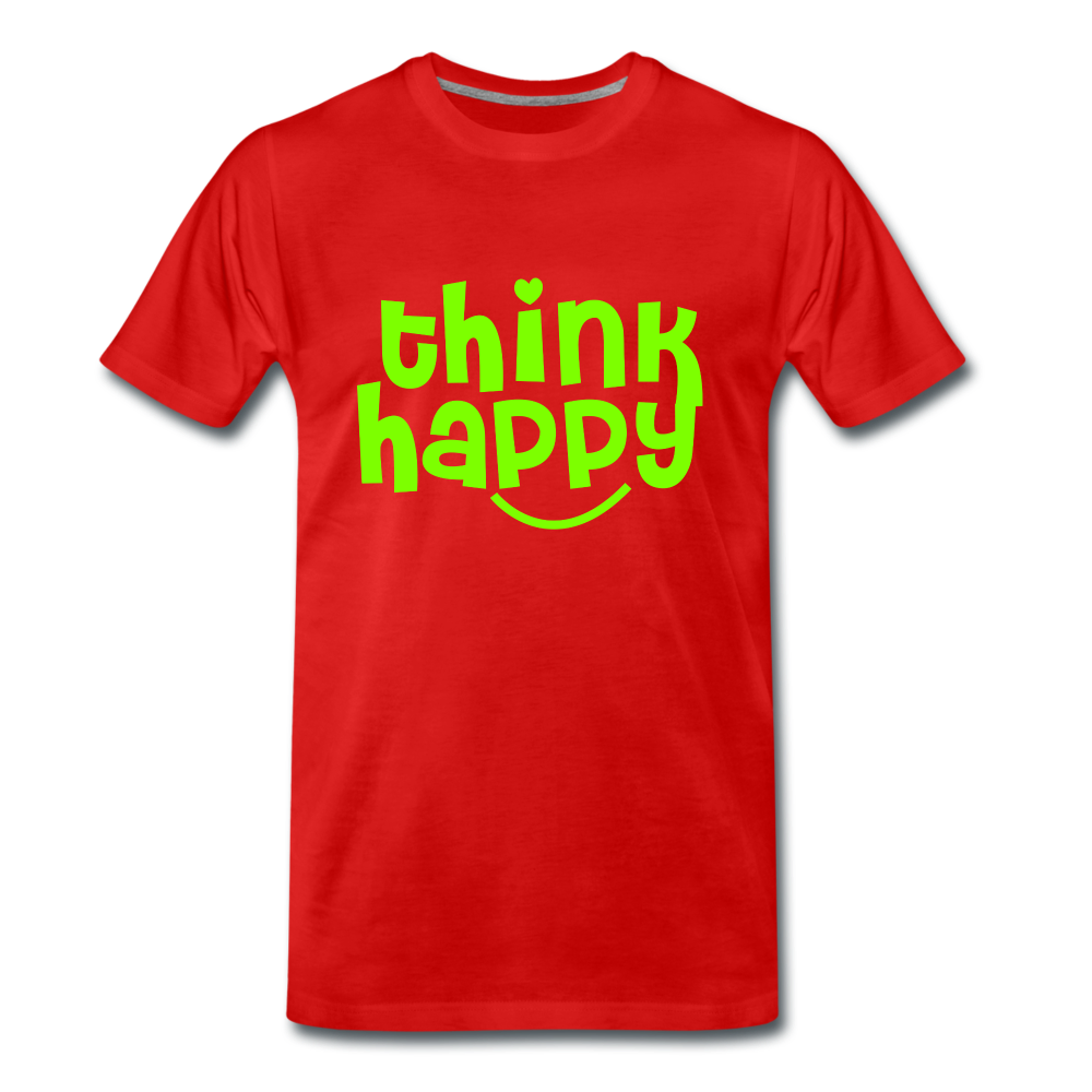 Männer Premium Bio T-Shirt think happy - Rot