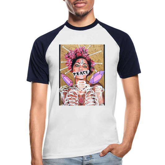Männer Baseball-T-Shirt Peace - Weiß/Navy