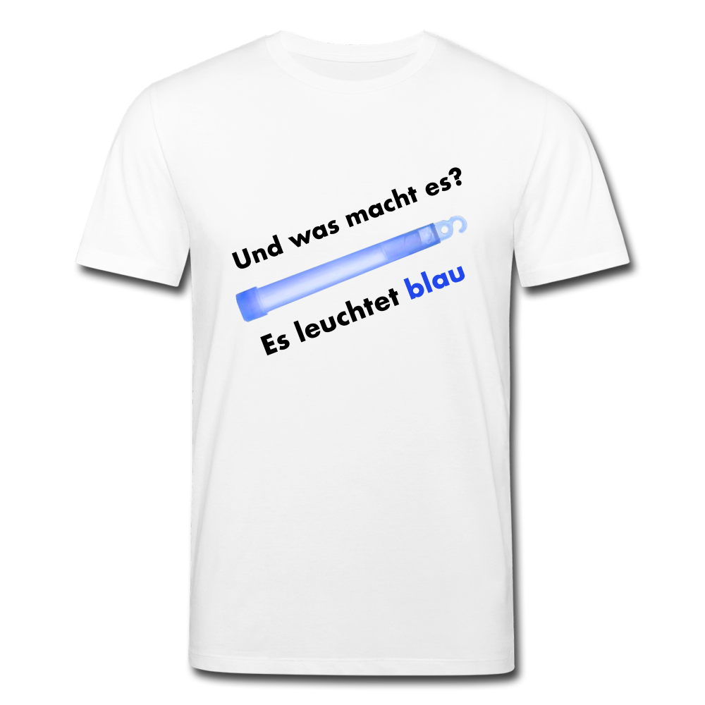Männer Bio-T-Shirt von Stanley & Stella Es leuchtet blau - Weiß