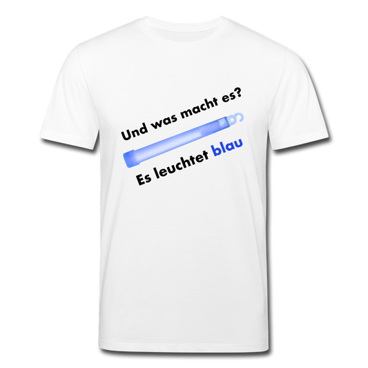 Männer Bio-T-Shirt von Stanley & Stella Es leuchtet blau - Weiß