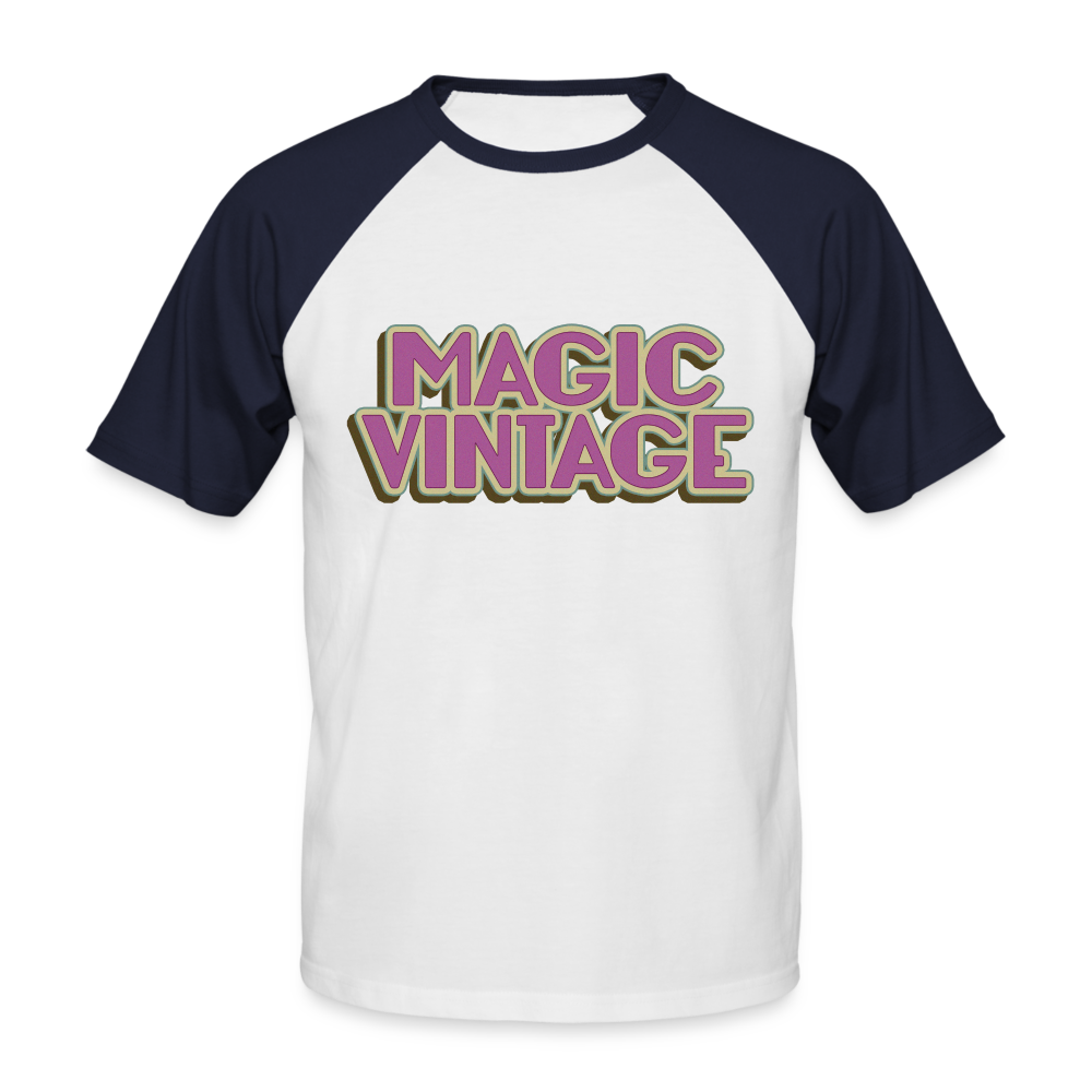 Männer Baseball-T-Shirt Magic Vintage - Weiß/Navy