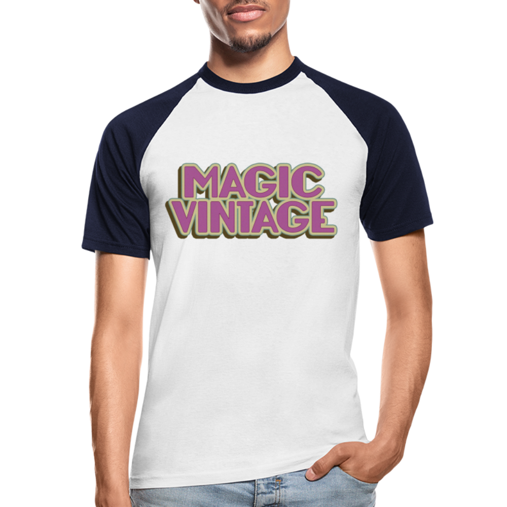 Männer Baseball-T-Shirt Magic Vintage - Weiß/Navy