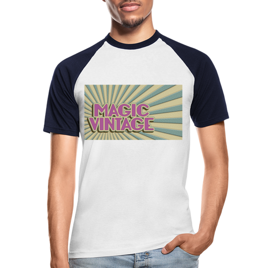 Männer Baseball-T-Shirt Magic Vintage - Weiß/Navy
