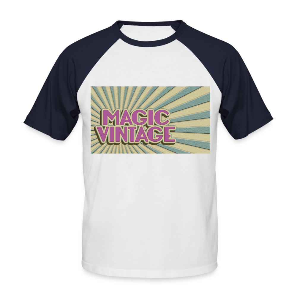 Männer Baseball-T-Shirt Magic Vintage - Weiß/Navy