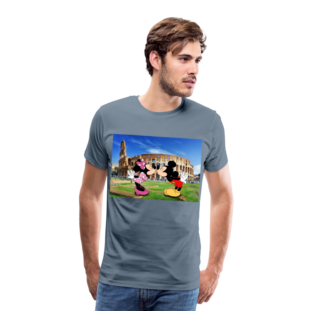 Männer Premium T-Shirt Micky Maus und Daisy - Blaugrau