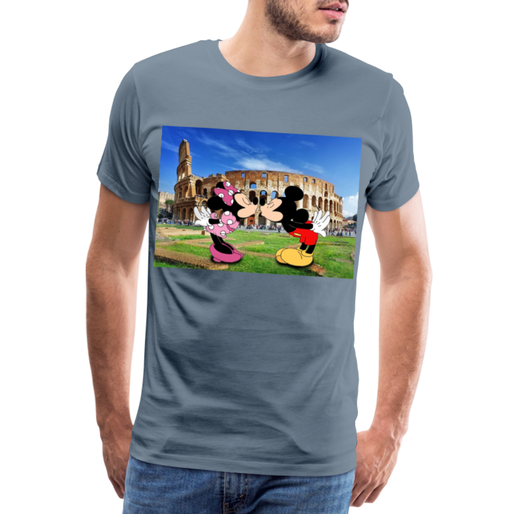 Männer Premium T-Shirt Micky Maus und Daisy - Blaugrau