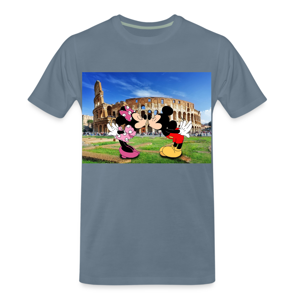 Männer Premium T-Shirt Micky Maus und Daisy - Blaugrau