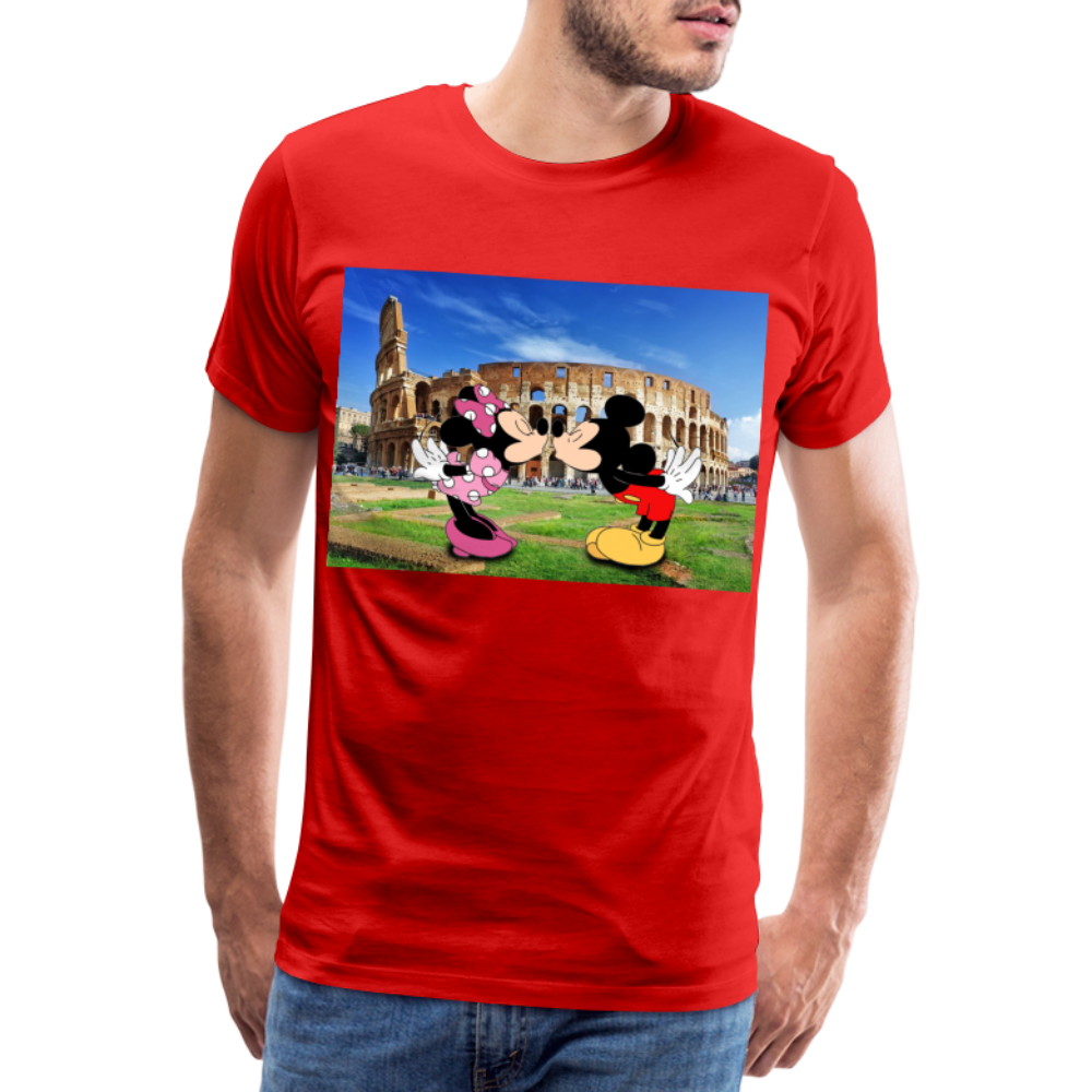 Männer Premium T-Shirt Micky Maus und Daisy - Rot
