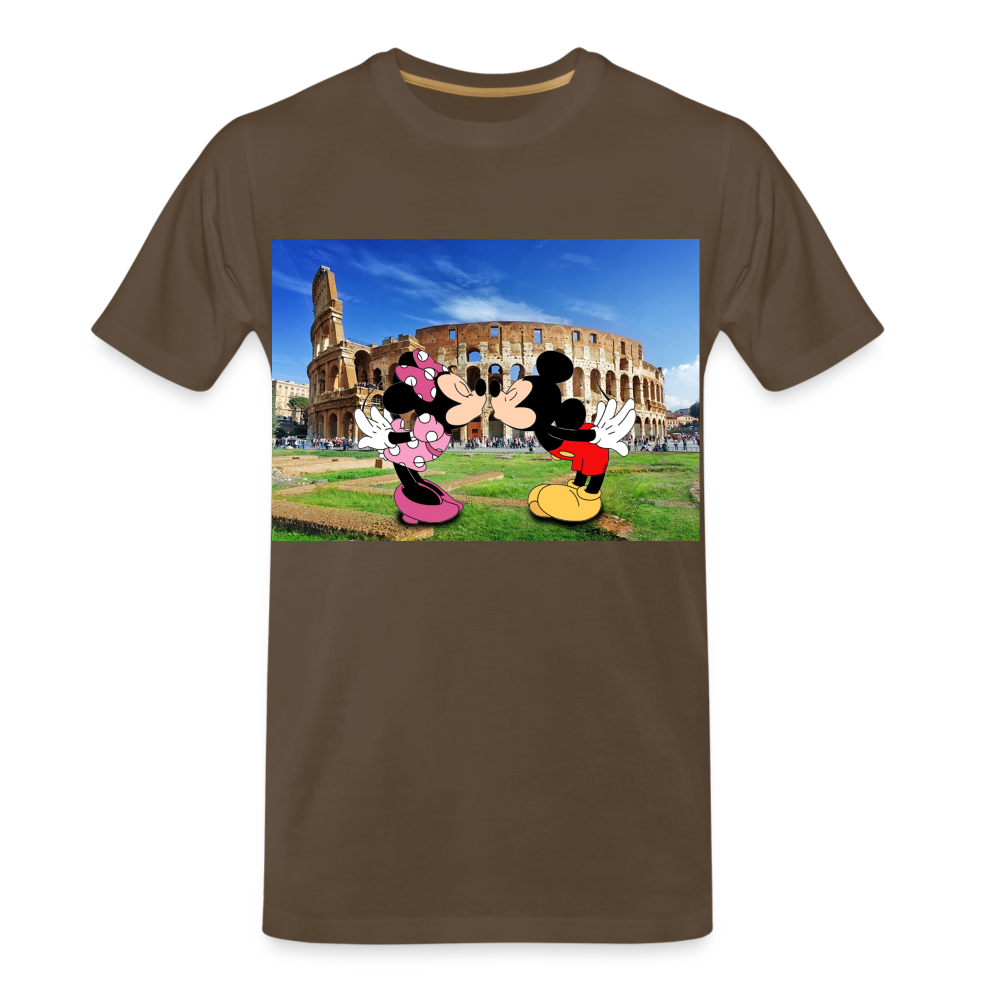 Männer Premium T-Shirt Micky Maus und Daisy - Edelbraun