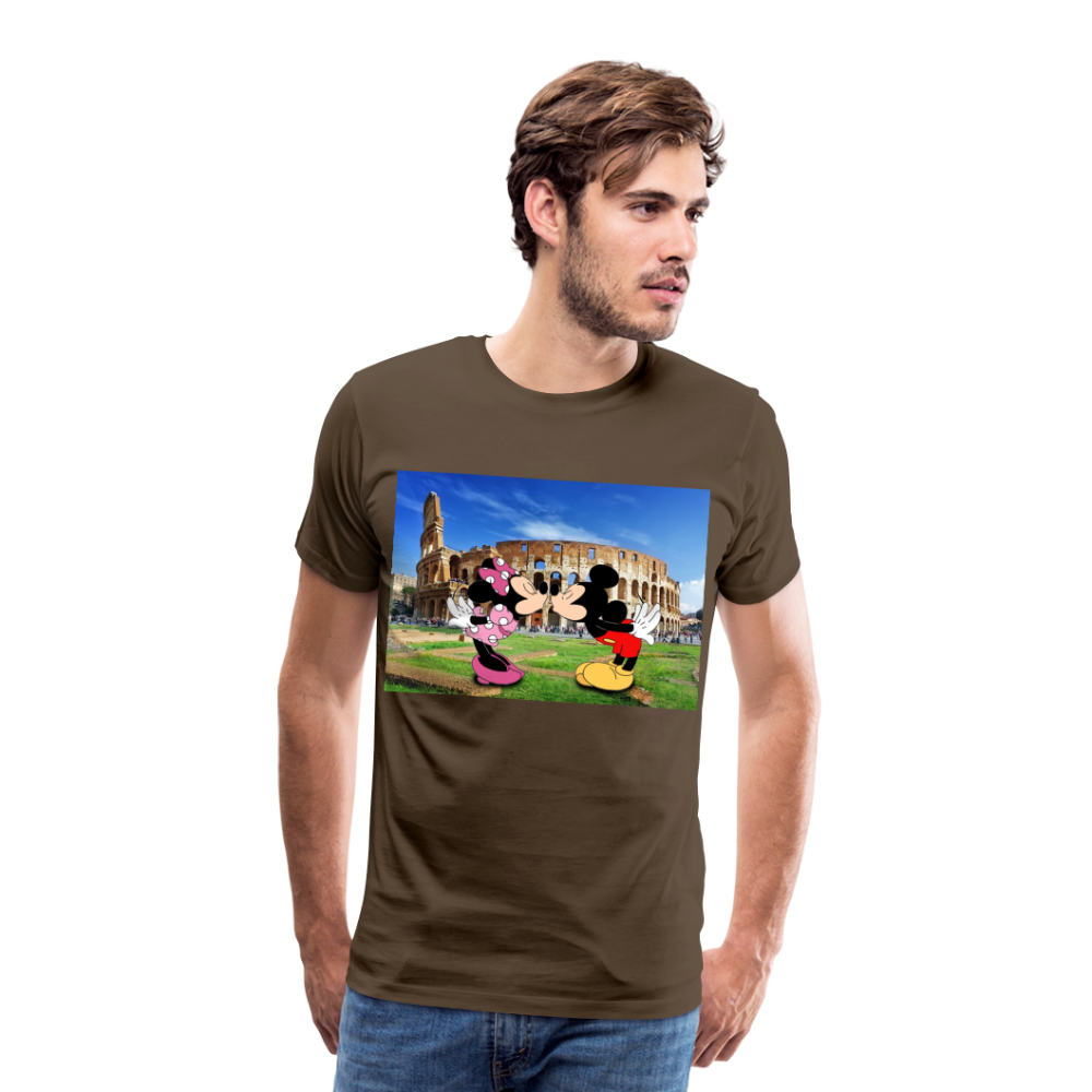 Männer Premium T-Shirt Micky Maus und Daisy - Edelbraun