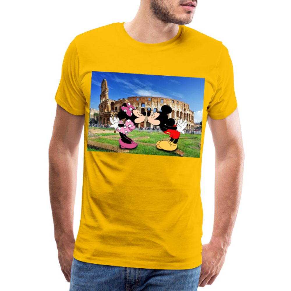Männer Premium T-Shirt Micky Maus und Daisy - Sonnengelb