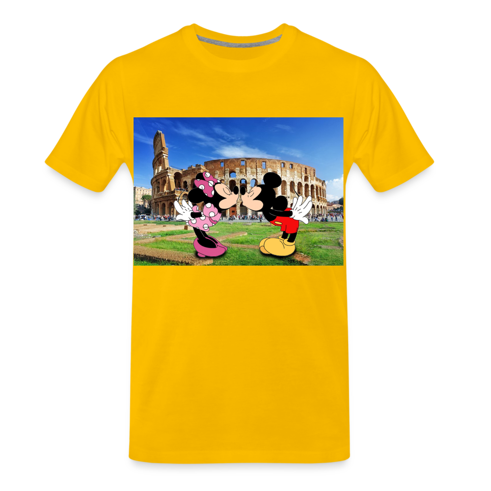 Männer Premium T-Shirt Micky Maus und Daisy - Sonnengelb