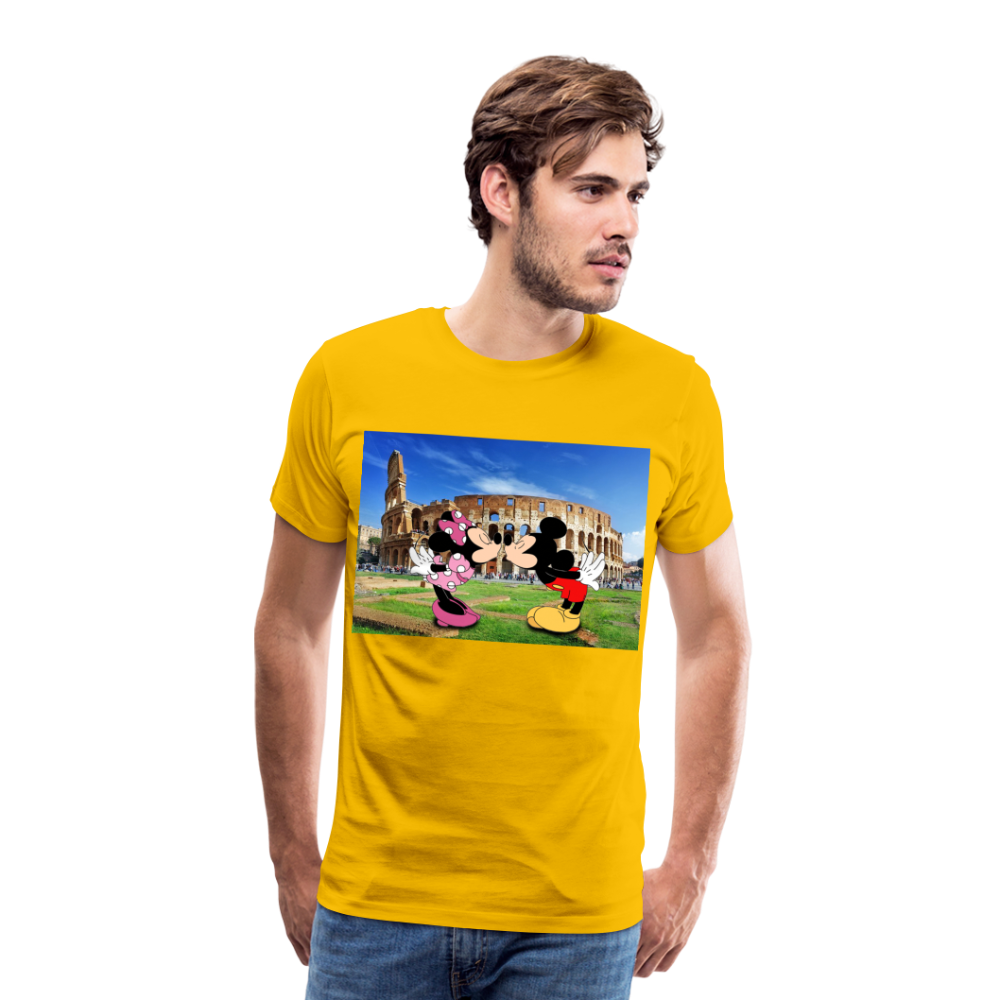 Männer Premium T-Shirt Micky Maus und Daisy - Sonnengelb