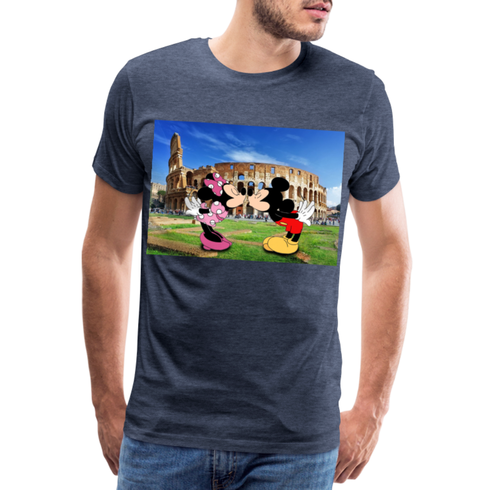 Männer Premium T-Shirt Micky Maus und Daisy - Blau meliert