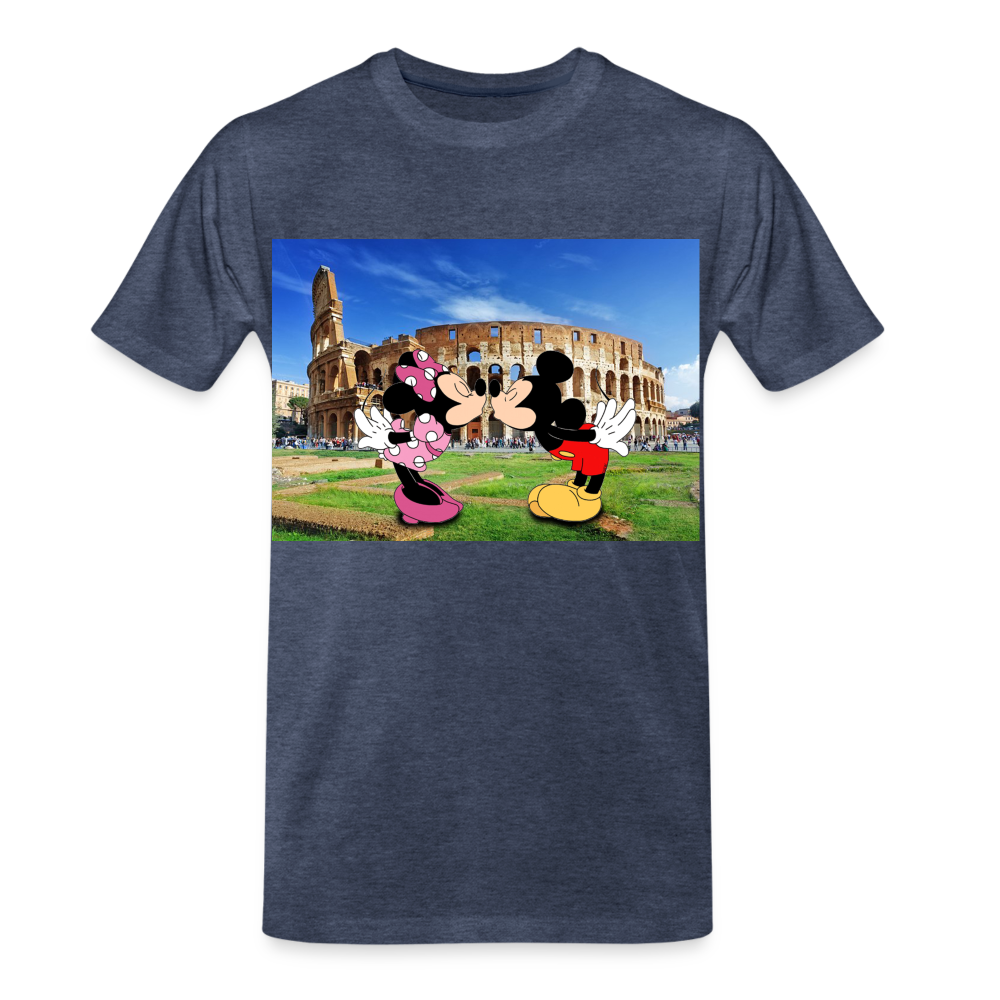 Männer Premium T-Shirt Micky Maus und Daisy - Blau meliert