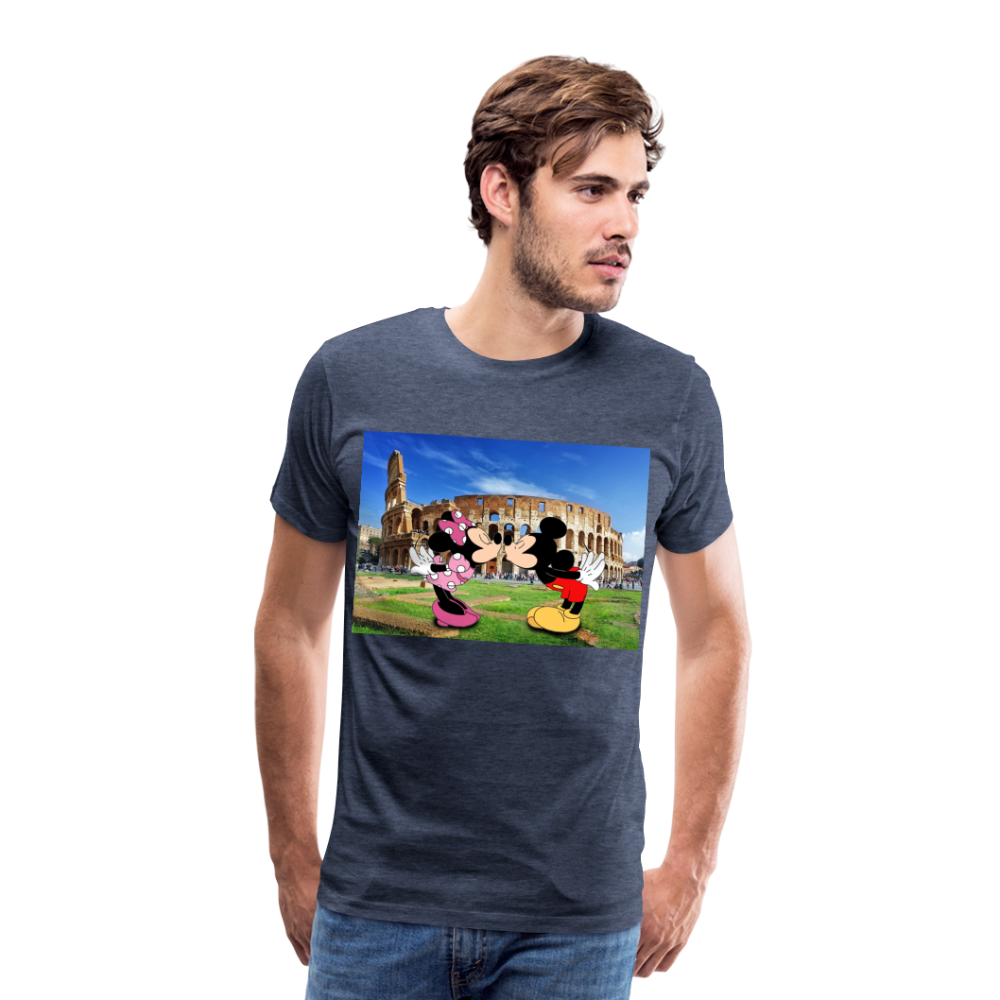 Männer Premium T-Shirt Micky Maus und Daisy - Blau meliert