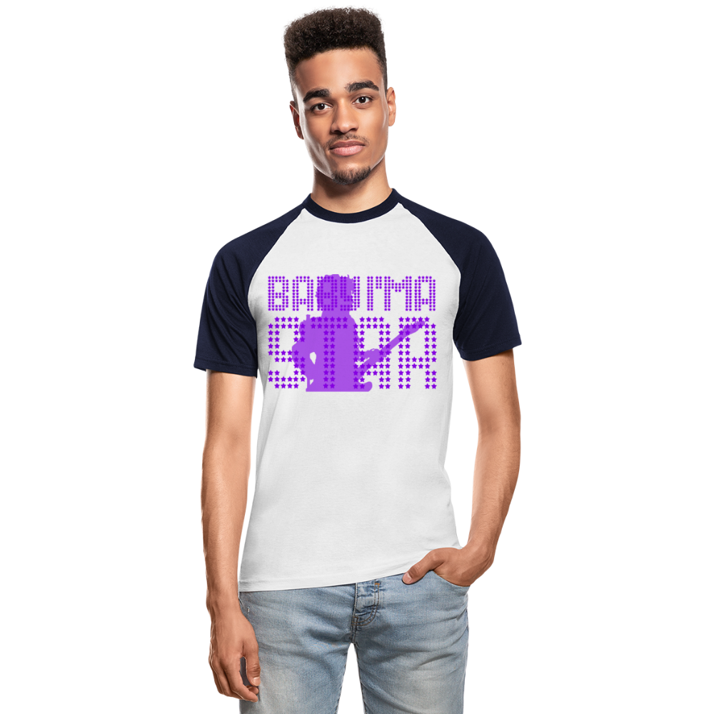 Männer Baseball-T-Shirt Baby I'm a Star Prince - Weiß/Navy