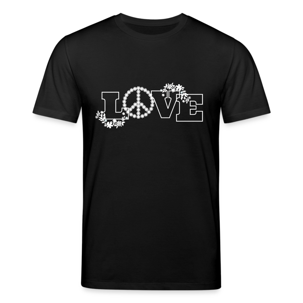 Männer Bio-T-Shirt von Stanley & Stella Love and Peace - Schwarz