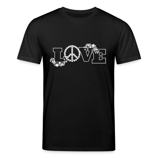 Männer Bio-T-Shirt von Stanley & Stella Love and Peace - Schwarz