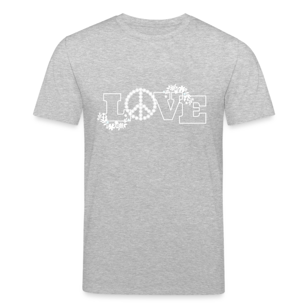 Männer Bio-T-Shirt von Stanley & Stella Love and Peace - Grau meliert