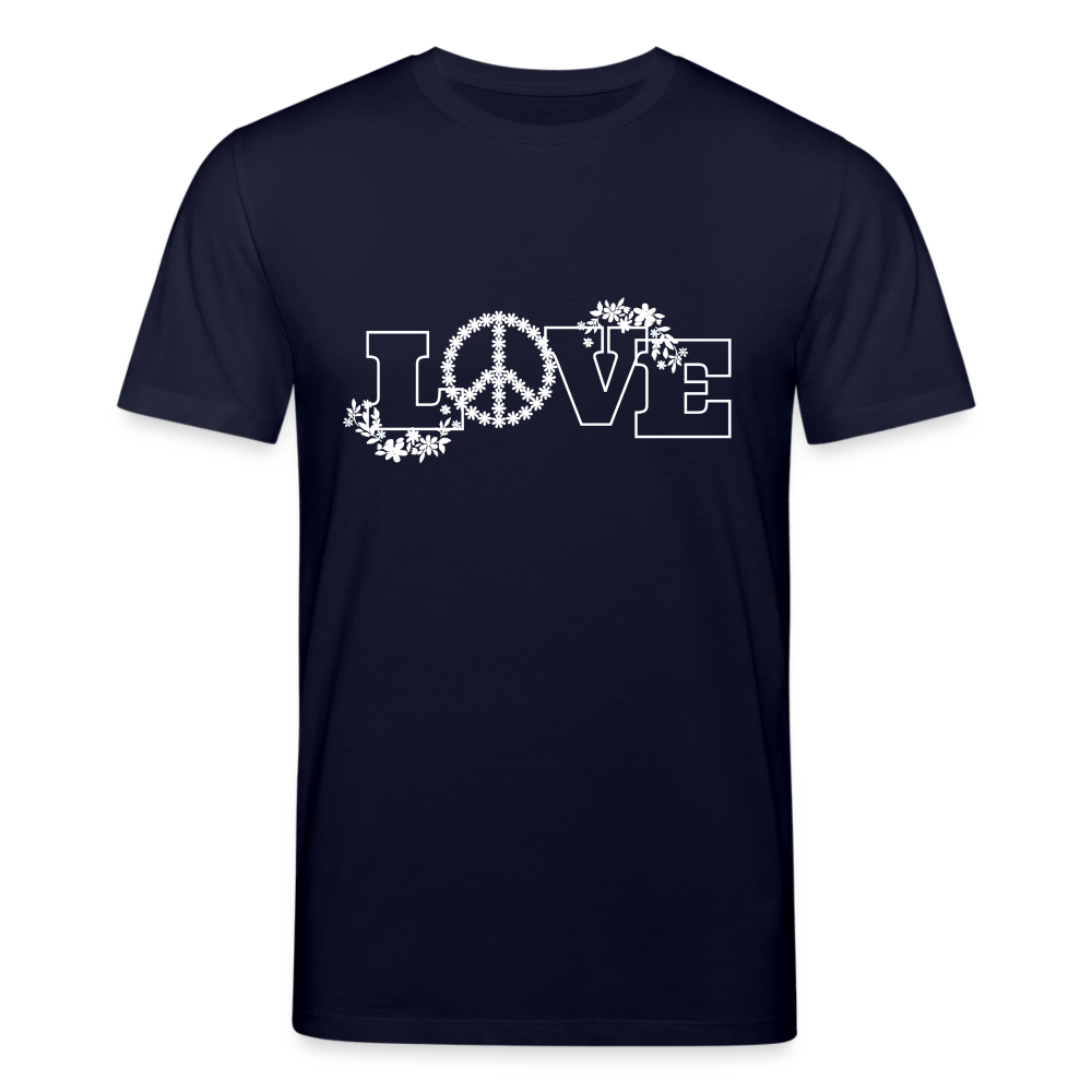 Männer Bio-T-Shirt von Stanley & Stella Love and Peace - Navy