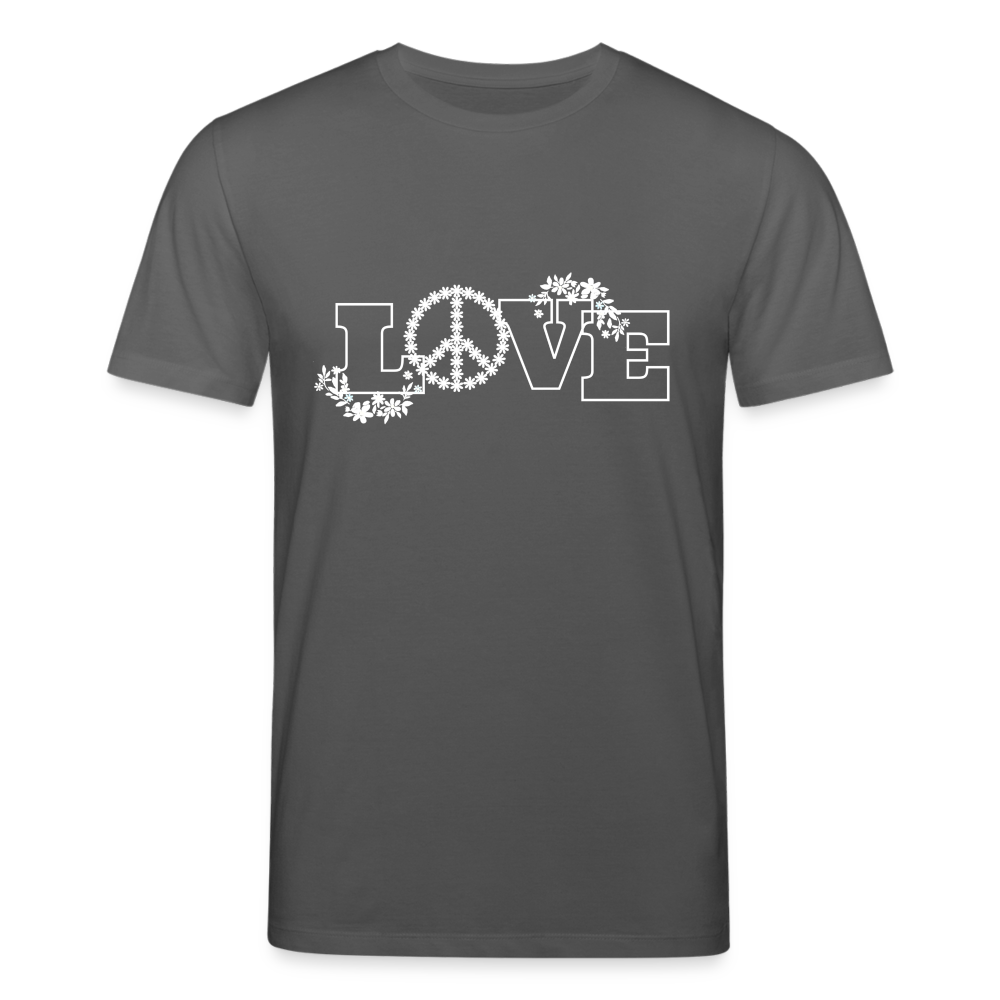 Männer Bio-T-Shirt von Stanley & Stella Love and Peace - Anthrazit