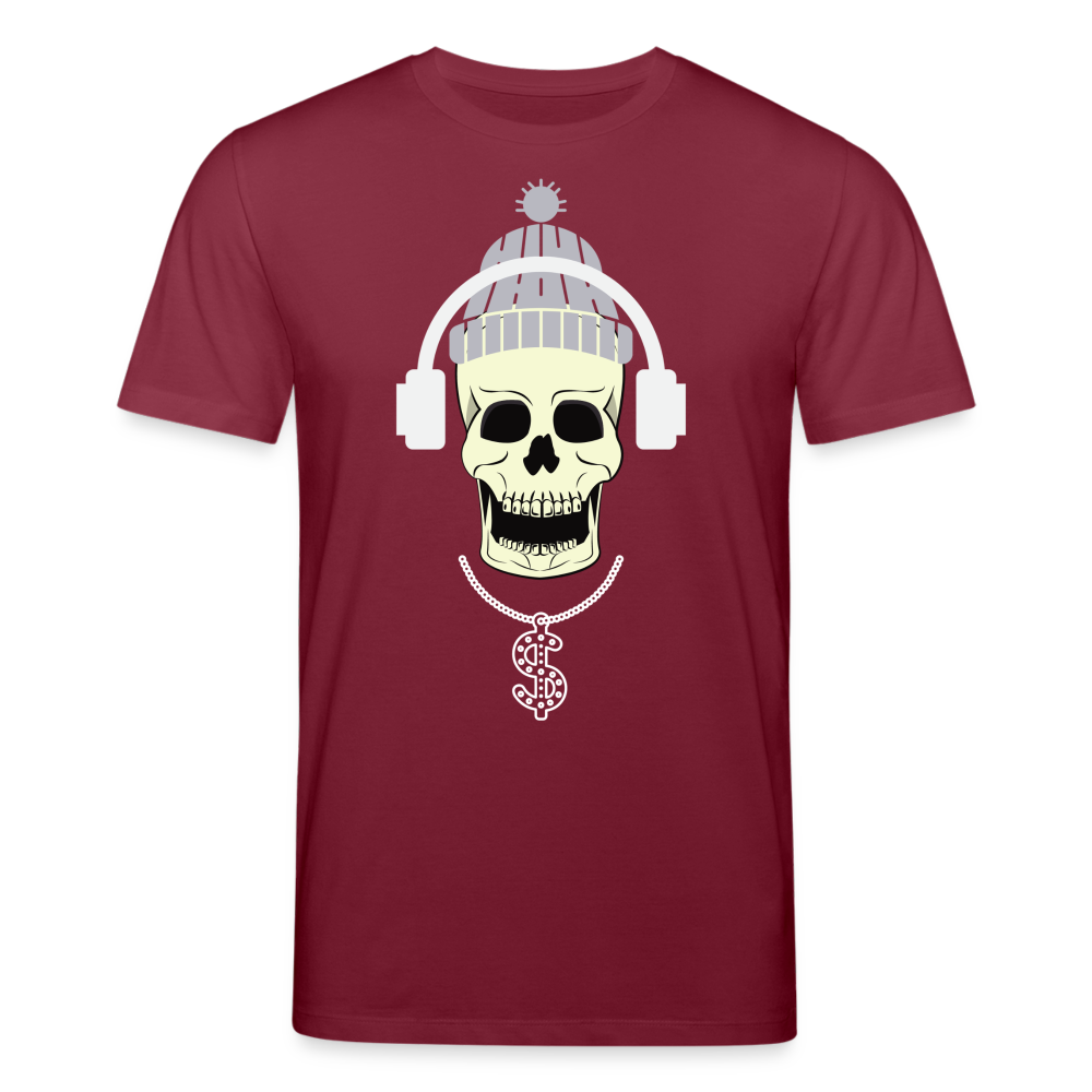 Männer Bio-T-Shirt von Stanley & Stella Skull DJ - Burgunderrot