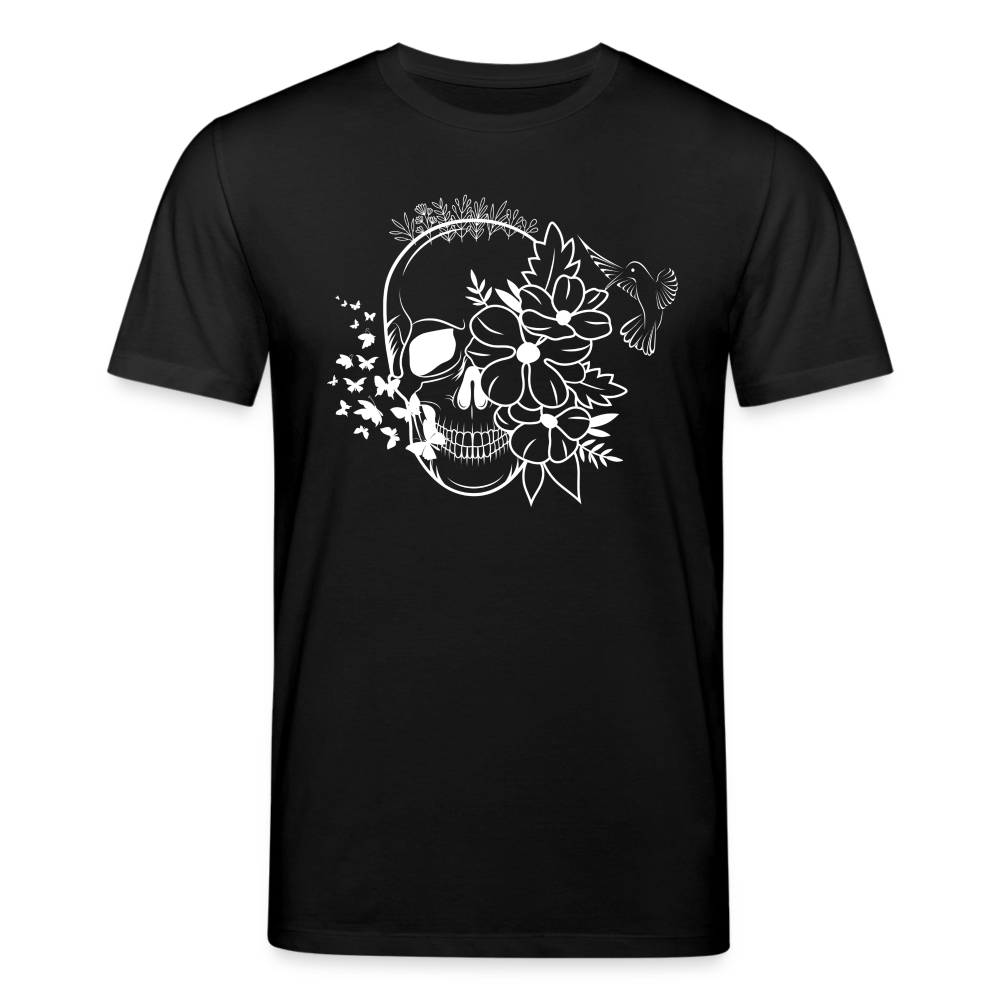 Männer Bio-T-Shirt von Stanley & Stella Skull Blumen - Schwarz
