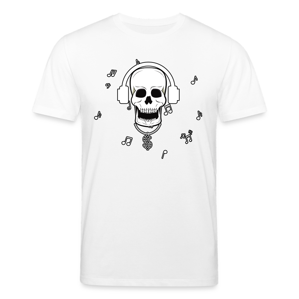 Männer Bio-T-Shirt von Stanley & Stella Skull DJ Sound Effect - weiß