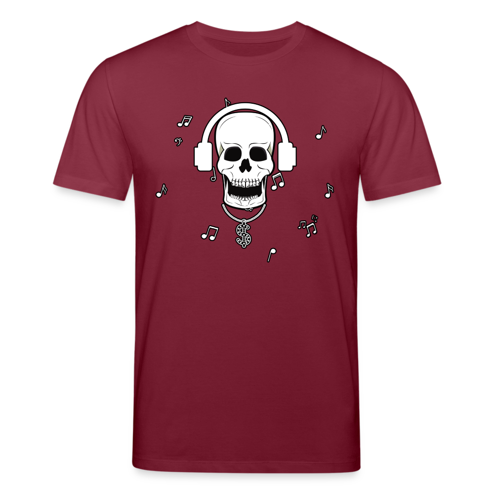 Männer Bio-T-Shirt von Stanley & Stella Skull DJ Sound Effect - Burgunderrot