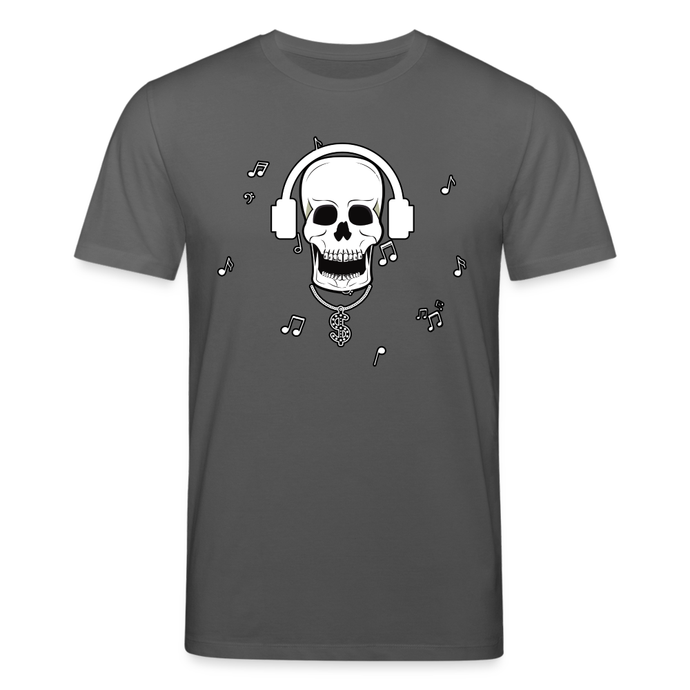 Männer Bio-T-Shirt von Stanley & Stella Skull DJ Sound Effect - Anthrazit