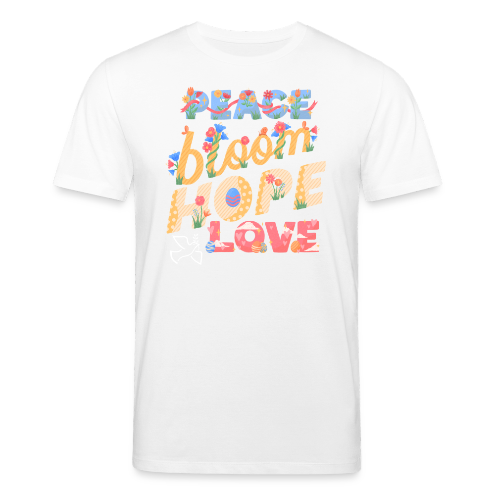 Männer Bio-T-Shirt von Stanley & Stella Peace Bloom Hope Love - weiß