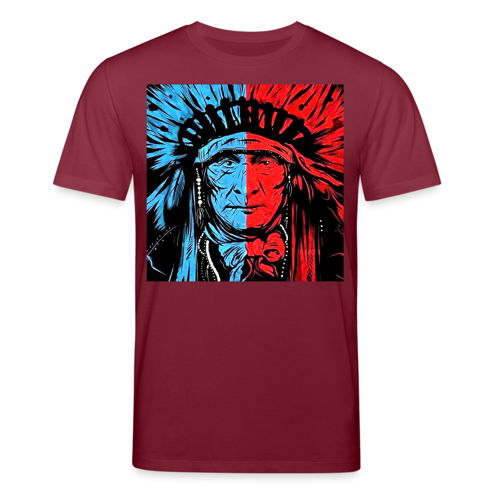 Männer Bio-T-Shirt von Stanley & Stella Indianer Häuptling - Burgunderrot