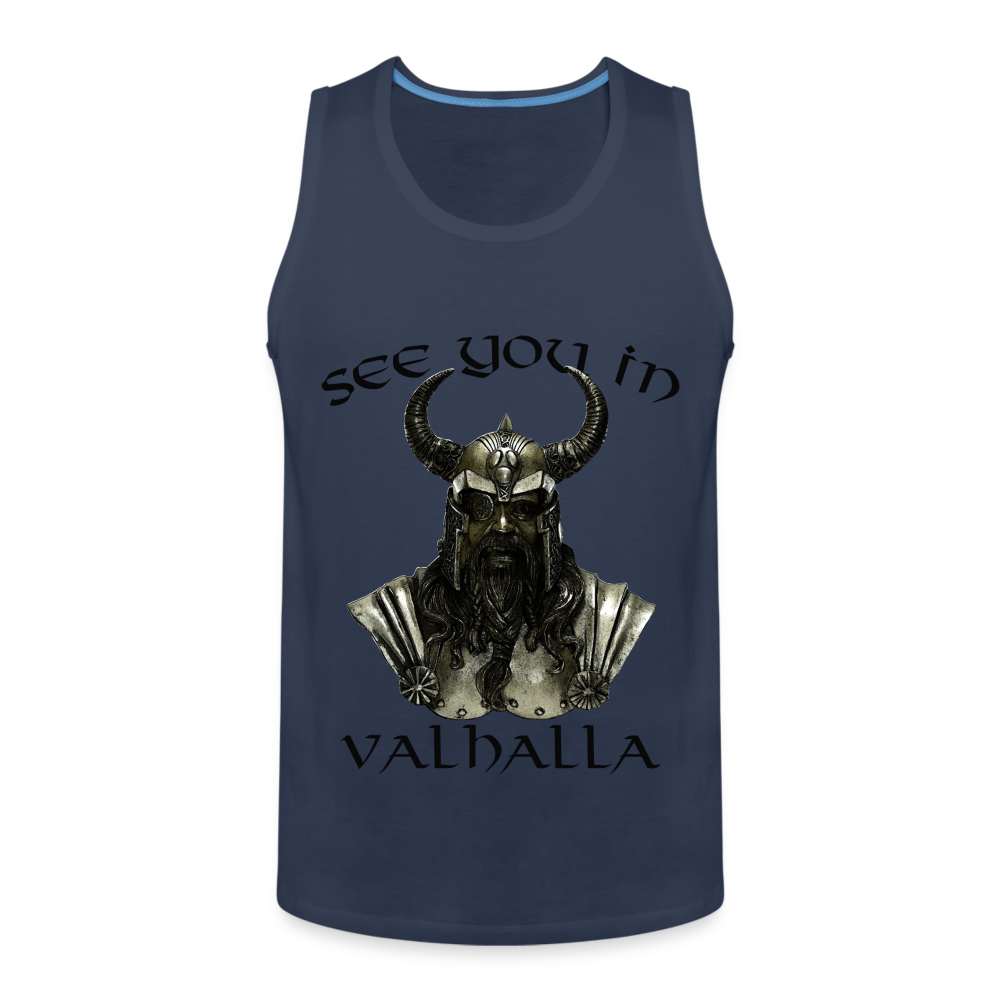 Männer Premium Tanktop T-Shirt Muskelshirt Achselshirt See You in Valhalla - Navy