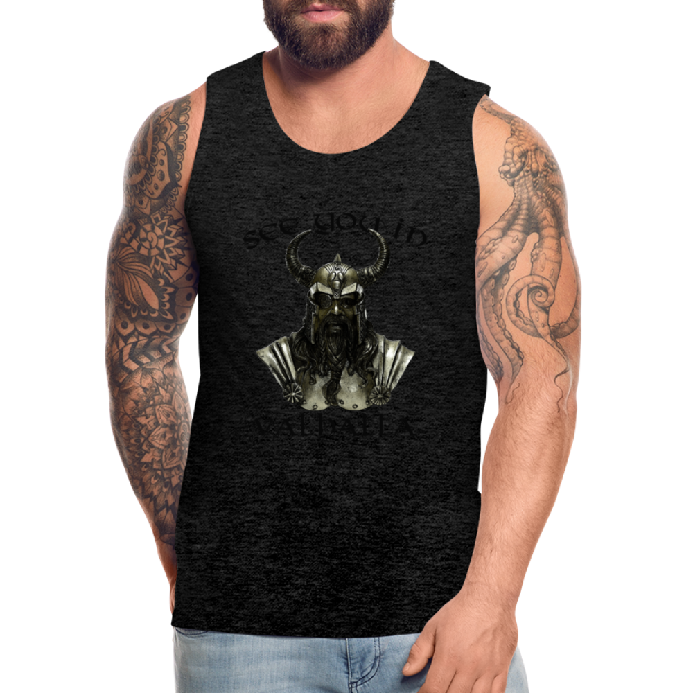 Männer Premium Tanktop T-Shirt Muskelshirt Achselshirt See You in Valhalla - Anthrazit