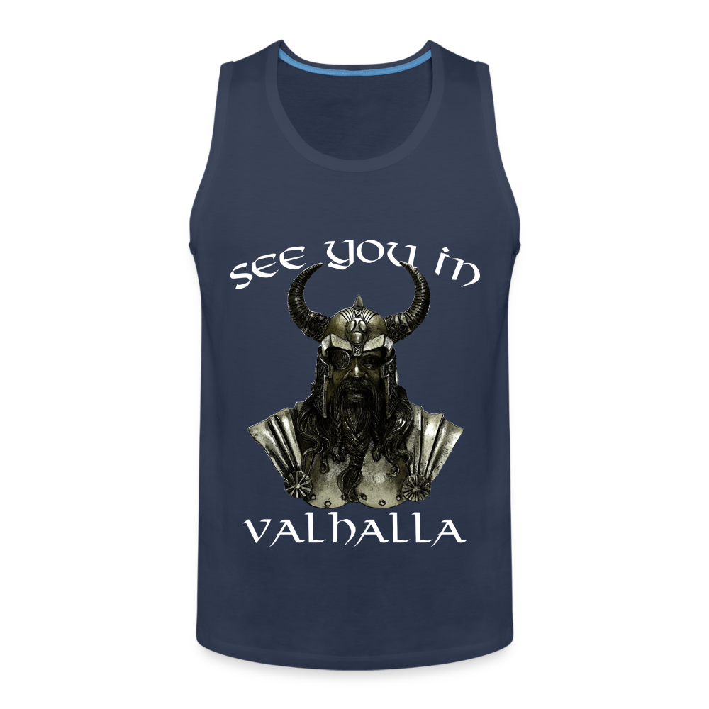 Männer Premium Tanktop T-Shirt Muskelshirt Achselshirt See You in Valhalla - Navy